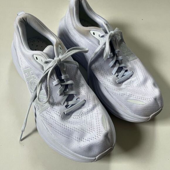 HOKA W Bondi 8 White Sneakers 10.5B - Picture 2 of 13